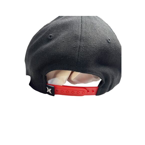 Hurley USA Flag Embroidered Black Snapback Hat Adjustable Flexfit Patriotic Cap - Picture 4 of 11